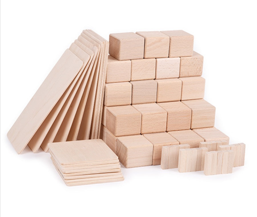 Natural Wooden Blocks 68 pcs