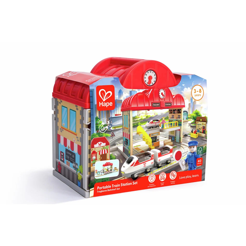 Hape Portable Train Station Set|便攜火車站套裝