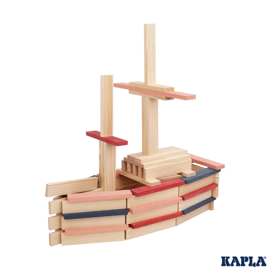 KAPLA Box 120 (Dark Blue, Pink & Red)