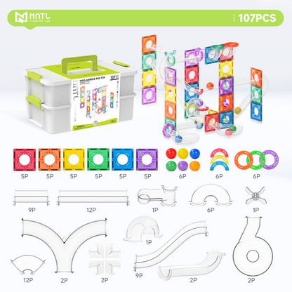 MNTL 107PCS磁性管道滾球（彩虹色）