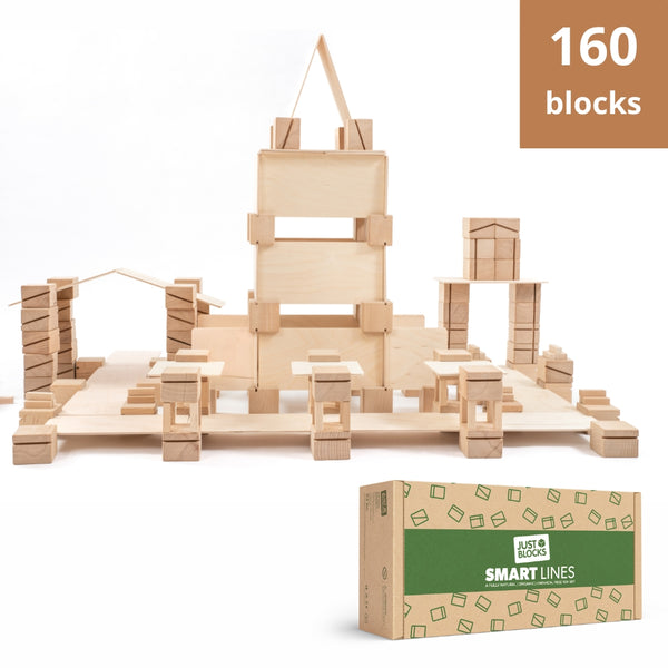 Just Blocks - Construction Blocks SMART LINES 160 pcs – Acorn Wonder