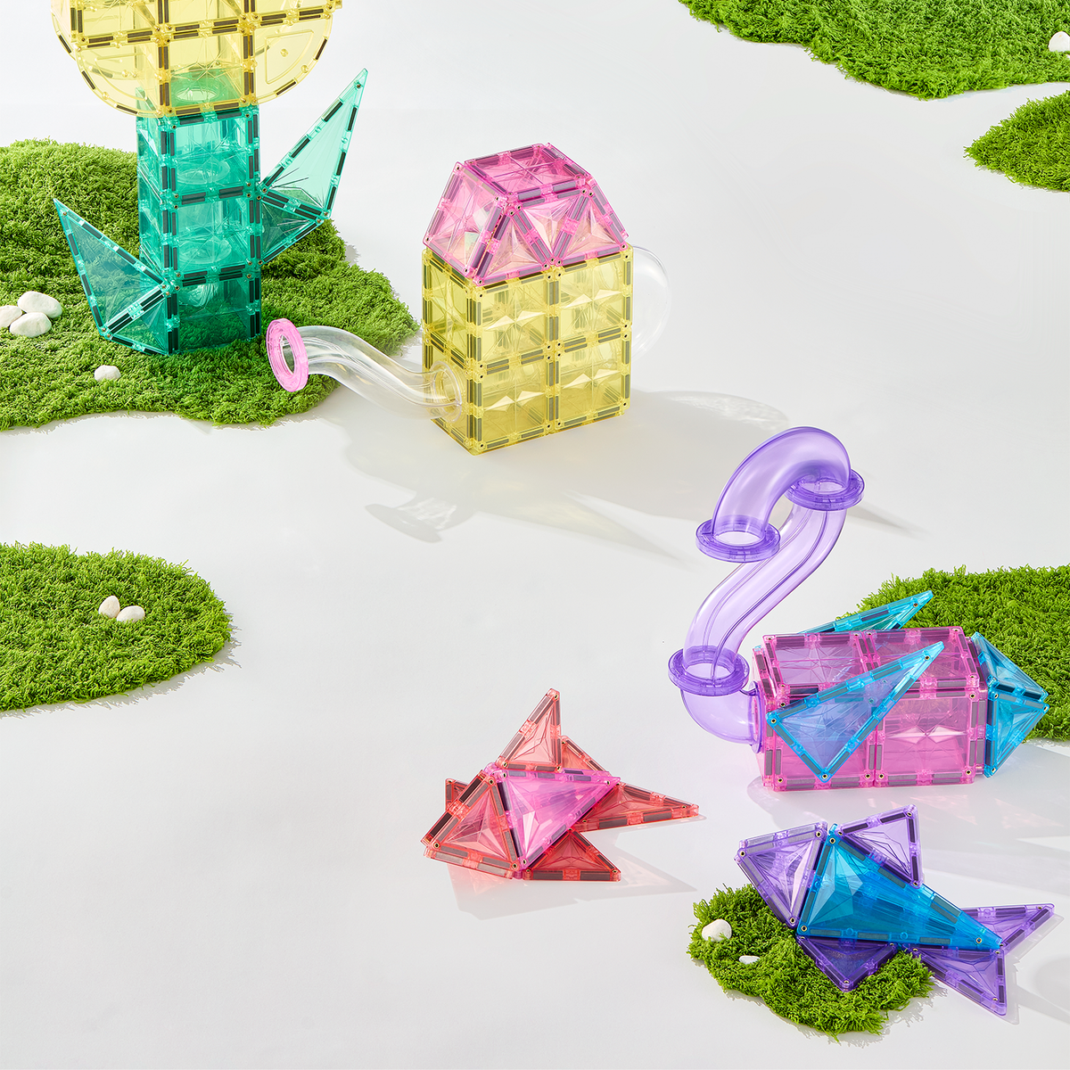 MNTL 56PCS 星鑽磁性構建片（果凍色）