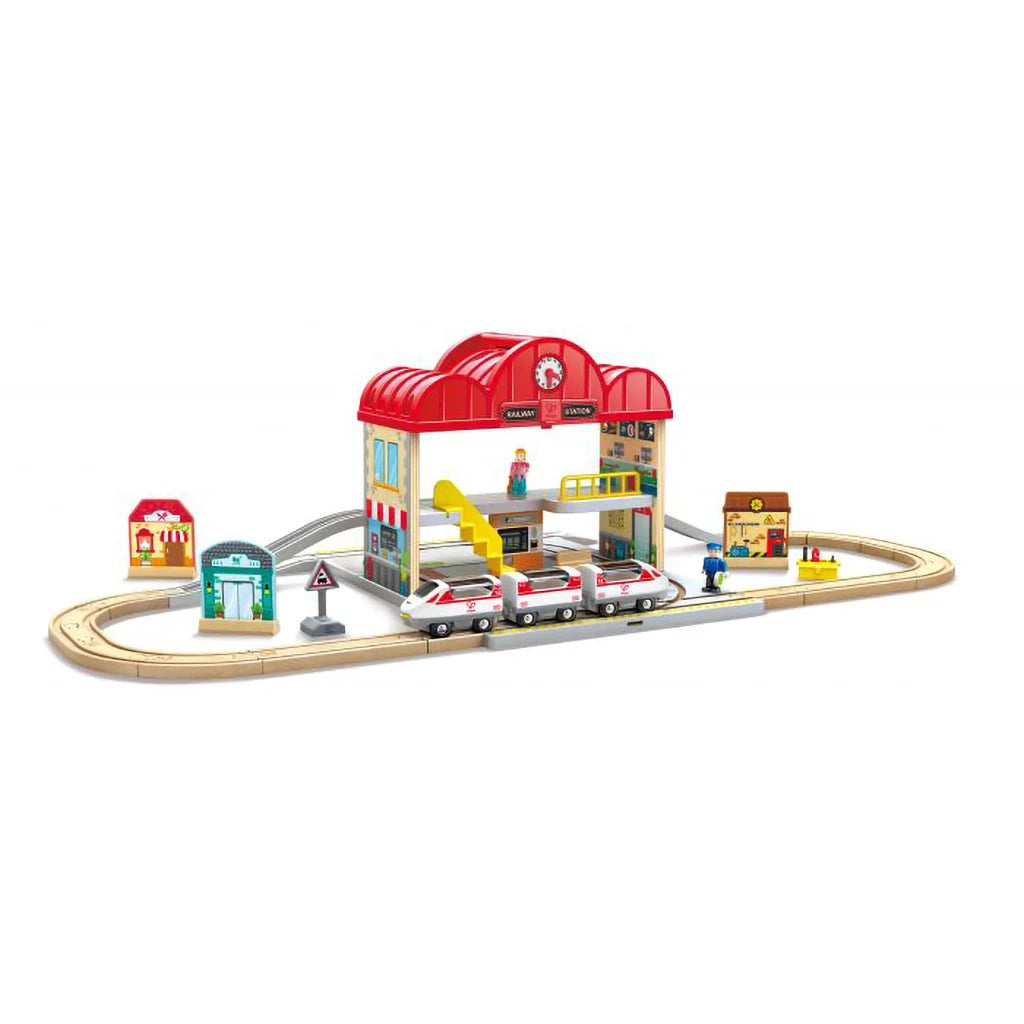 Hape Portable Train Station Set｜便攜火車站套裝