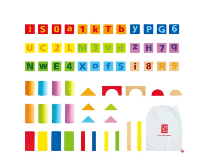 Hape Alphabet and Number Building Blocks (80 pieces) | 桶裝積木（80 件）