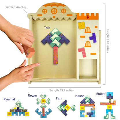 Tetris Puzzle Brain Teasers Toy 4 in 1 Tangram Jigsaw