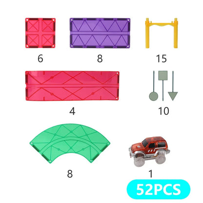 MNTL Mag-Car Track Toy Set 52pcs 磁力片電力軌道車
