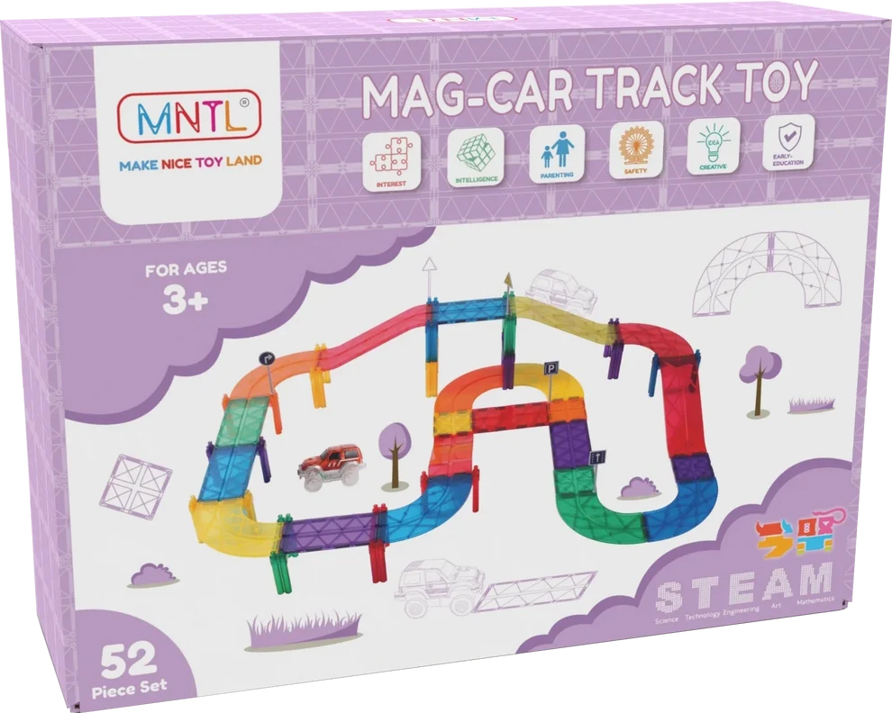 MNTL Mag-Car Track Toy Set 52pcs 磁力片電力軌道車