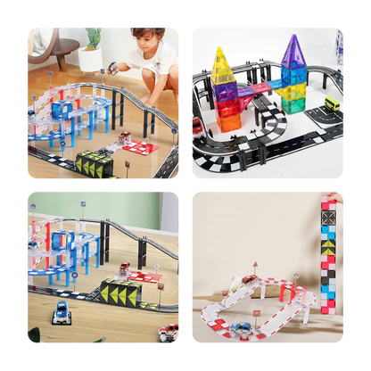 MNTL Mag-Car Track Toy Set 72pcs 磁力片電力軌道車