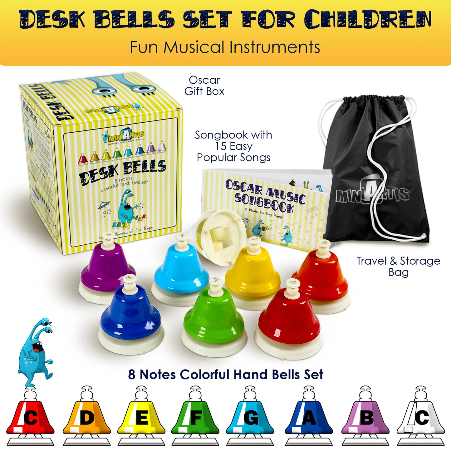 Rainbow Desk Bells Set